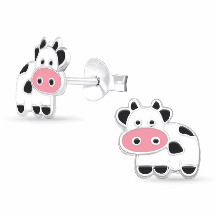 Kuh Ohrstecker in Silber - Little Ones