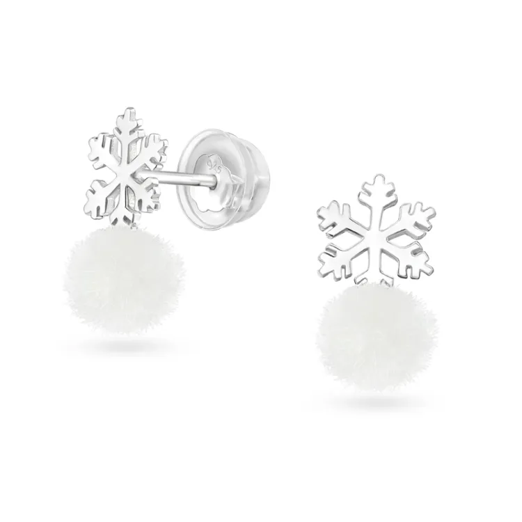 lange Schneeflocke Ohrringe in Silber - Little Ones