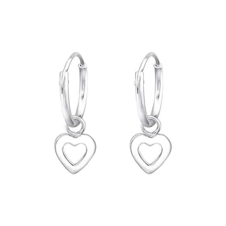 12 mm Herz Kreole in Silber - Little Ones