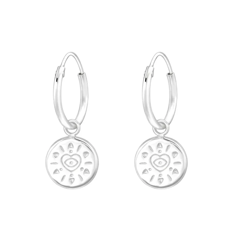 12 mm evil eye Kreole in Silber