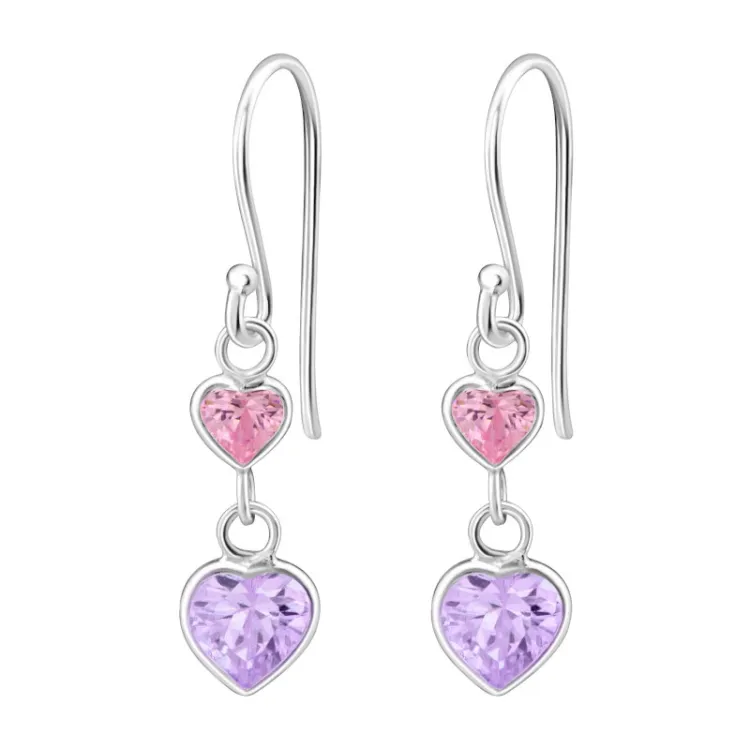 lange Herz Ohrringe in Silber - Little Ones