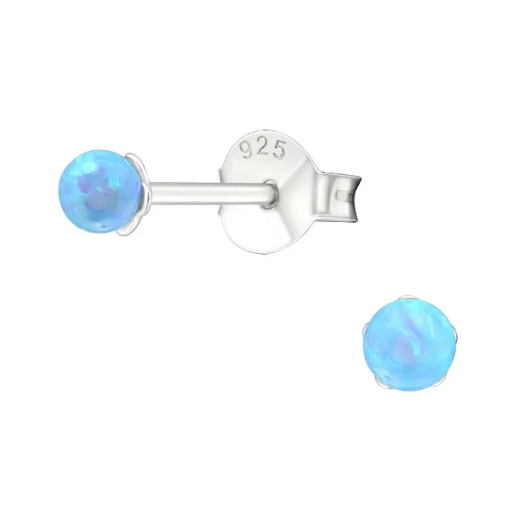 3 mm Kugel Ohrstecker in Silber - Little Ones