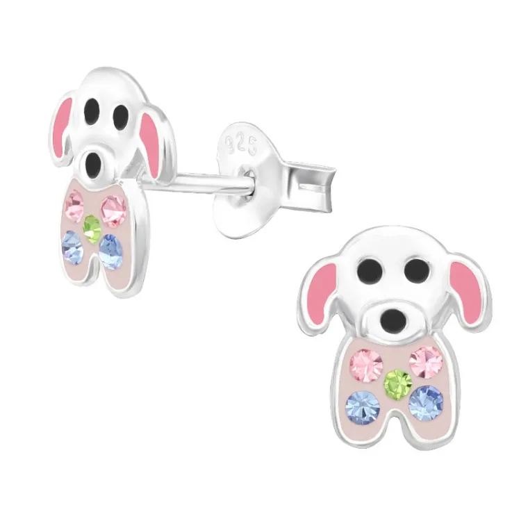 Hunde Kinderohrringe in Silber - Little Ones