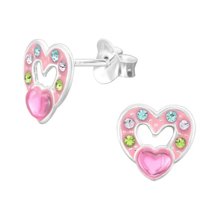 Herz Kinderohrringe in Silber - Little Ones