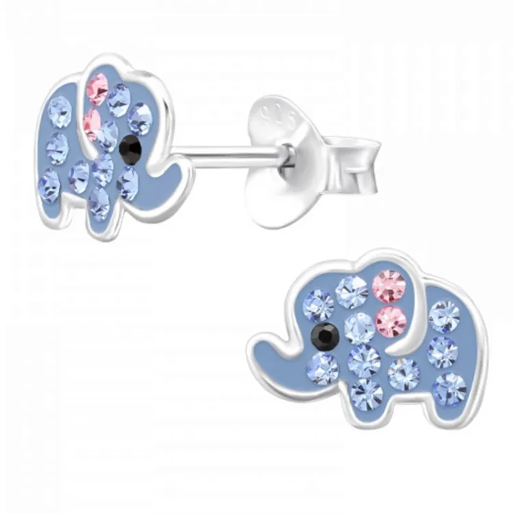 Elefant Bergkristall Ohrringe in Silber - Little Ones