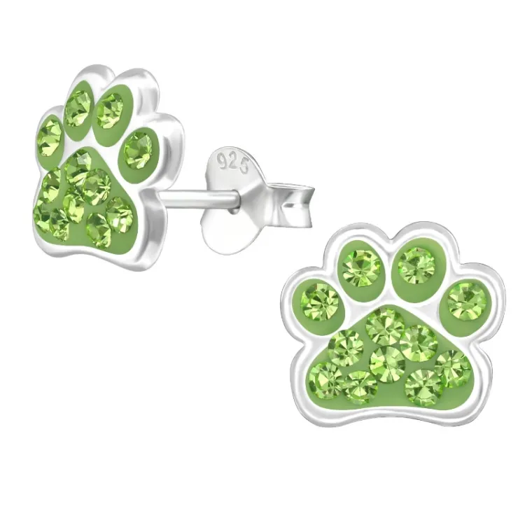 Pfote Kinderohrringe in Silber - Little Ones