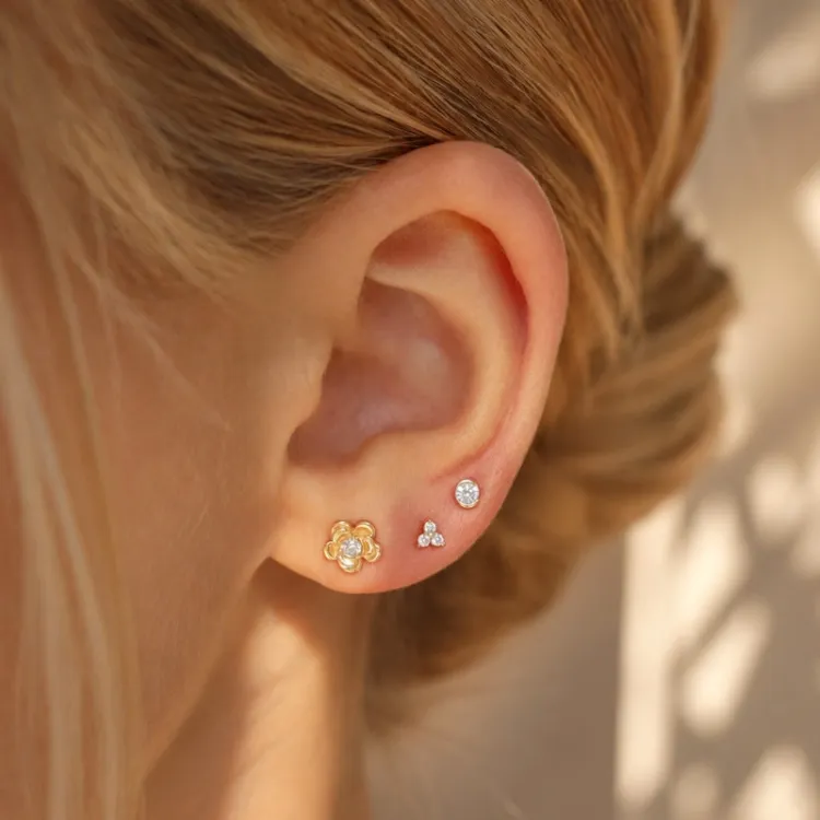 Ohrstecker in vergoldetem Sterlingsilber mit lab grown Diamant 