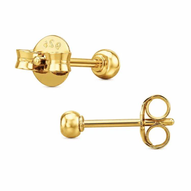 Ohrstecker in vergoldetem Sterlingsilber mit lab grown Diamant 