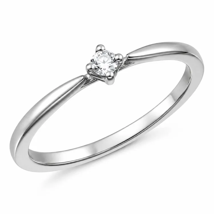 lab grown Diamant Solitärring aus Silber