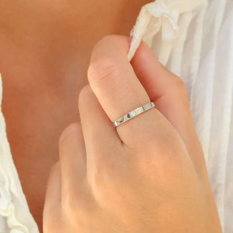 lab grown Diamant Solitärring aus Silber