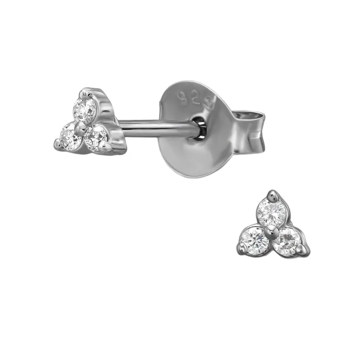 dreieck lab grown Diamant Ohrstecker in Silber mit lab grown Diamant 