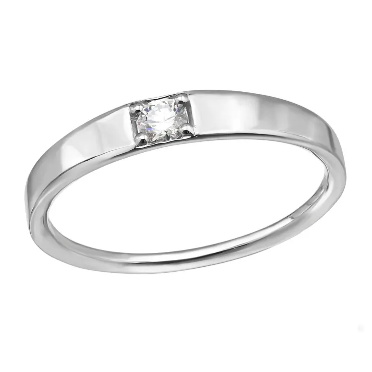 lab grown Diamant Solitärring aus rhodiniertem Silber