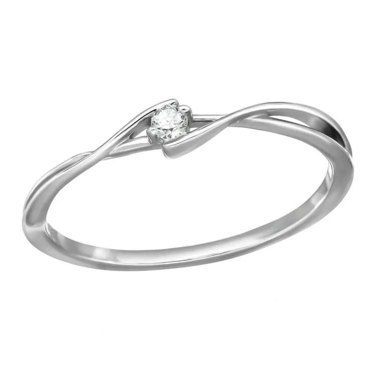 lab grown Diamant Ring aus rhodiniertem Silber