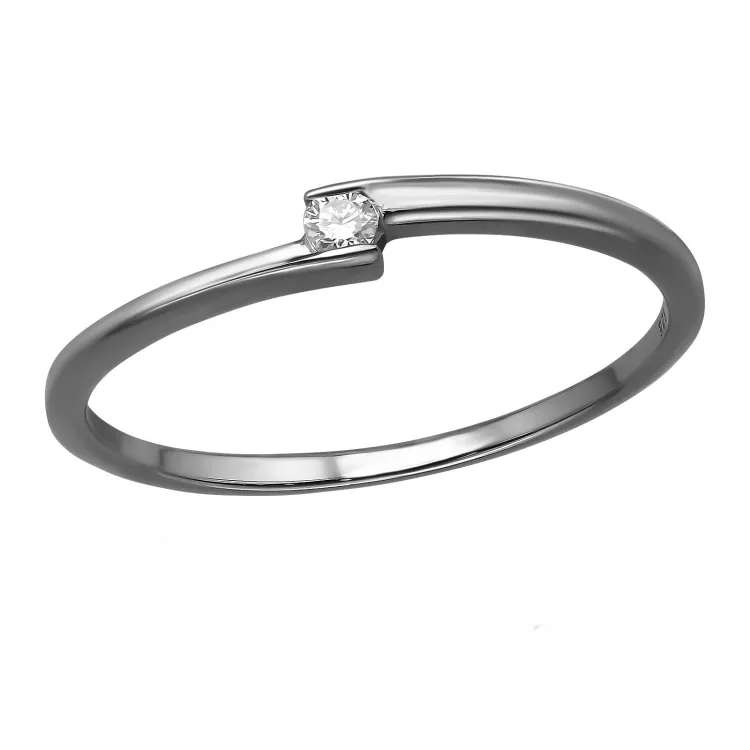 lab grown Diamant Solitärring aus rhodiniertem Silber