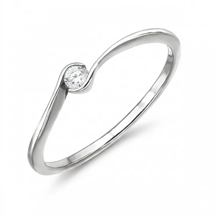 lab grown Diamant Solitärring aus rhodiniertem Silber
