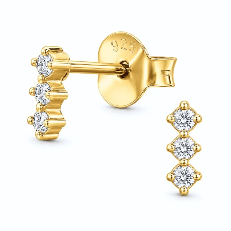 Ohrringe in vergoldetem Sterlingsilber mit lab grown Diamant 