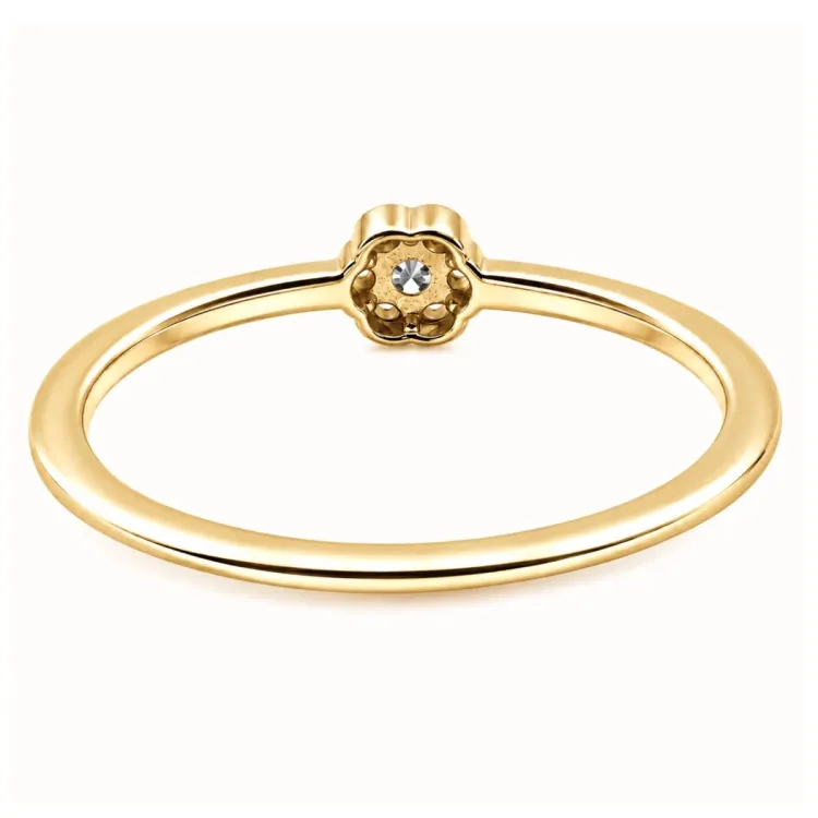 Blumen lab grown Diamant Ring aus vergoldetem Sterlingsilber