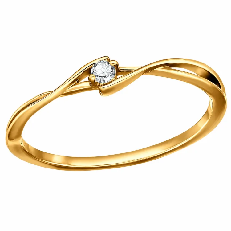 lab grown Diamant Solitärring aus vergoldetem Sterlingsilber