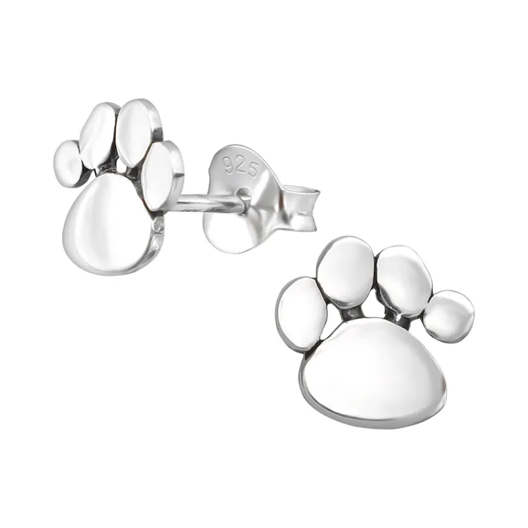 Pfote Ohrringe in oxidiertem Sterlingsilber - Little Ones
