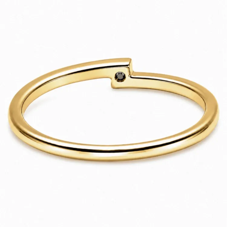 lab grown Diamant Solitärring aus vergoldetem Sterlingsilber