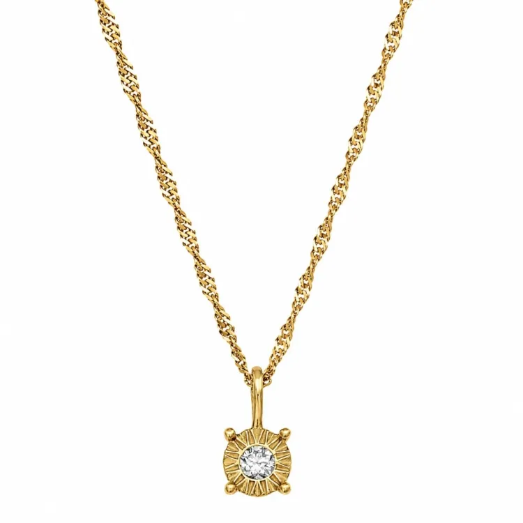 45 cm Halskette mit Anhänger aus vergoldetem Silber 0,035 ct