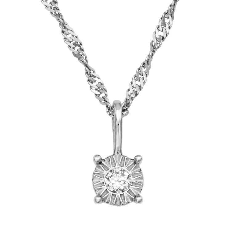 45 cm Halskette mit Anhänger aus Silber 0,035 ct