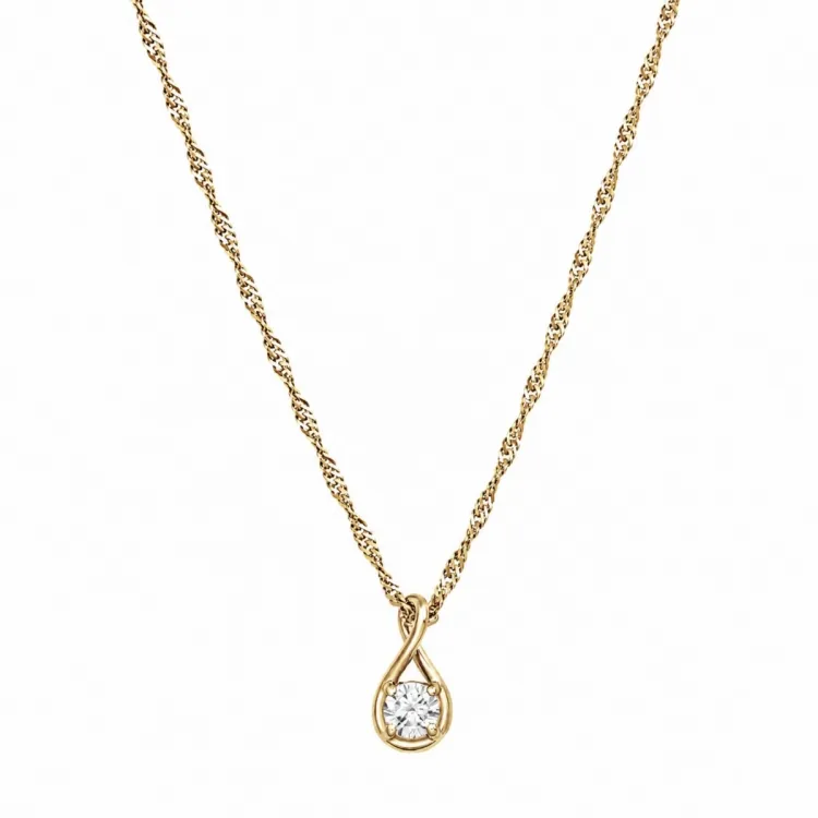 45 cm Halskette mit Anhänger aus vergoldetem Silber 0,062 ct
