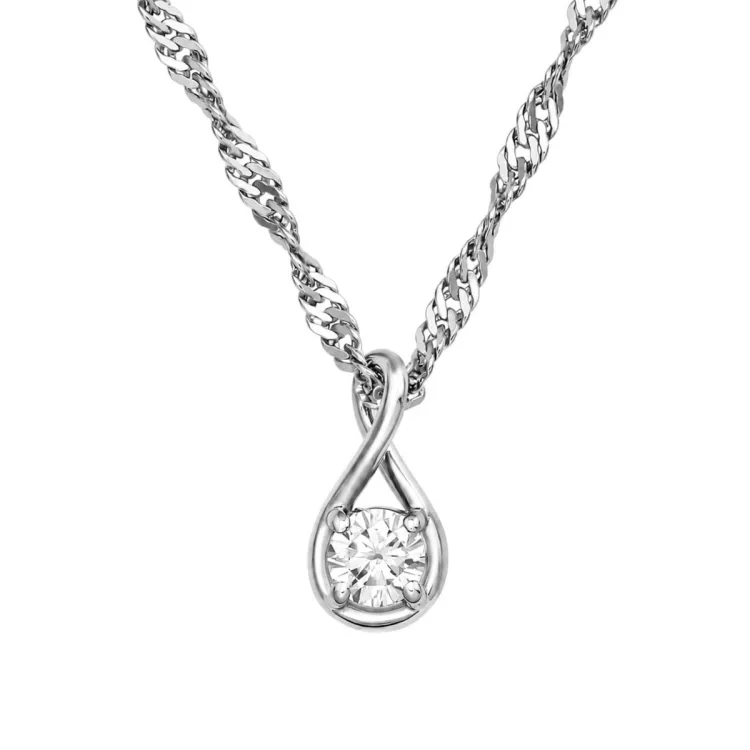 45 cm Halskette mit Anhänger aus Silber 0,062 ct
