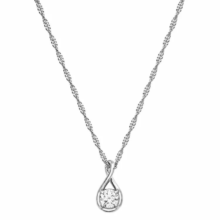 45 cm Halskette mit Anhänger aus Silber 0,062 ct