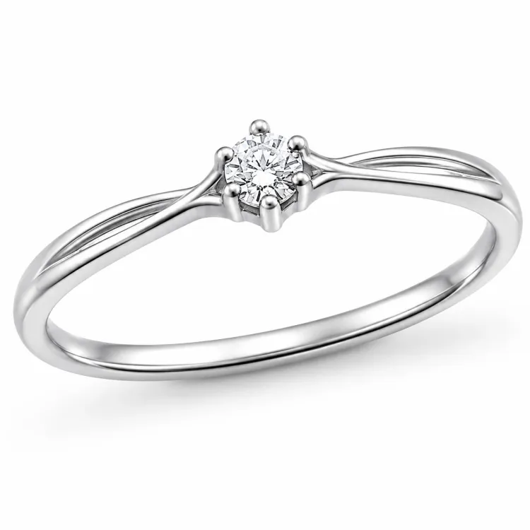 lab grown Diamant Solitärring aus Silber