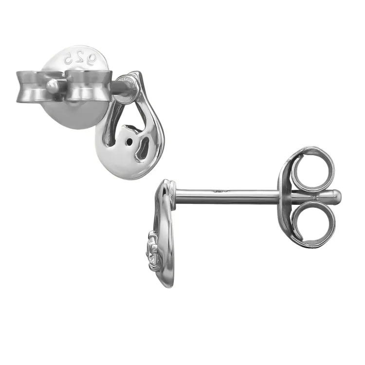 Tropfen Ohrringe in rhodiniertem Silber mit lab grown Diamant 
