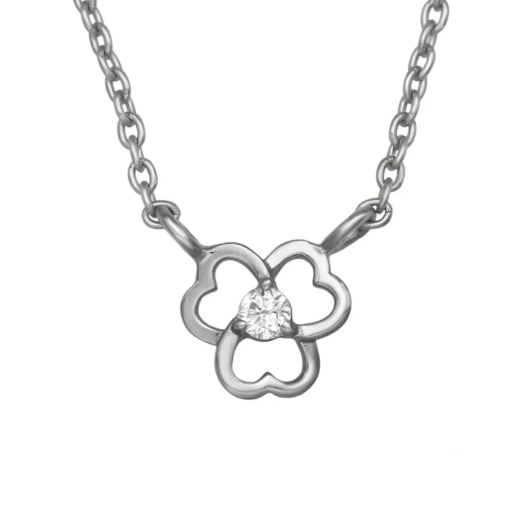 45 cm Halskette mit Anhänger aus Silber 0,035 ct