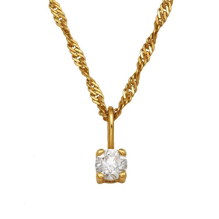 45 cm Halskette mit Anhänger aus vergoldetem Silber 0,11 ct