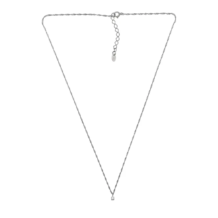 45 cm Halskette mit lab grown Diamant Anhänger aus Silber 0,11 ct