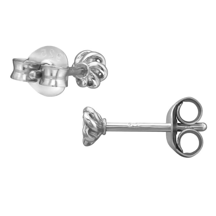 runden Ohrringe in rhodiniertem Silber mit lab grown Diamant 