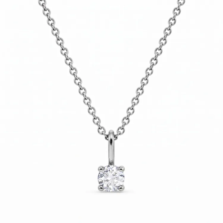 Halskette mit lab grown Diamant Anhänger aus Silber 0,11 ct