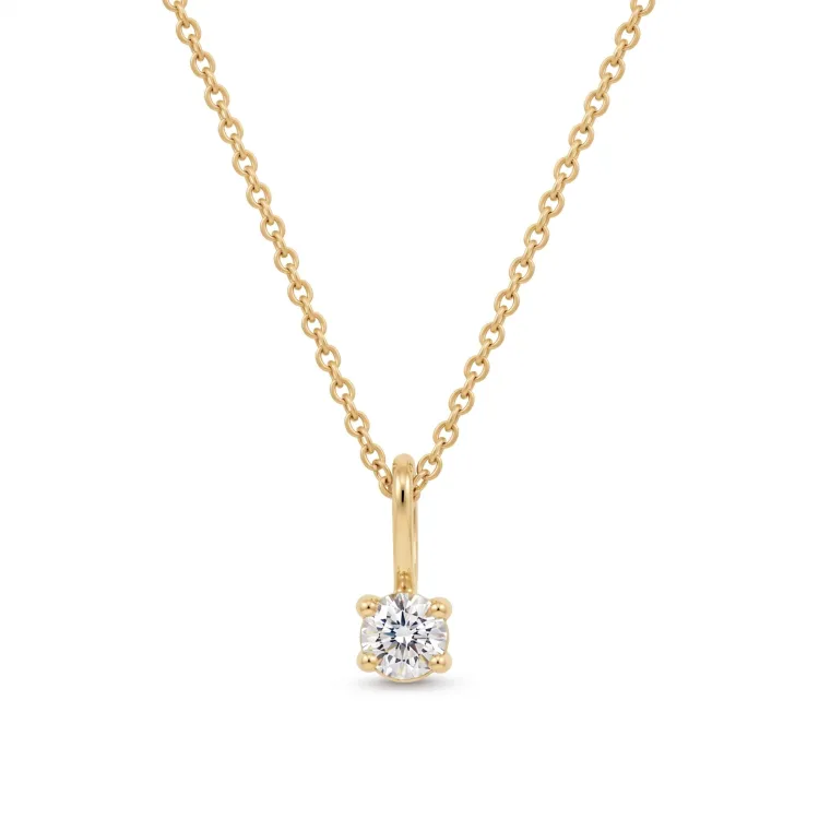 Halskette mit lab grown Diamant Anhänger aus vergoldetem Silber 0,11 ct