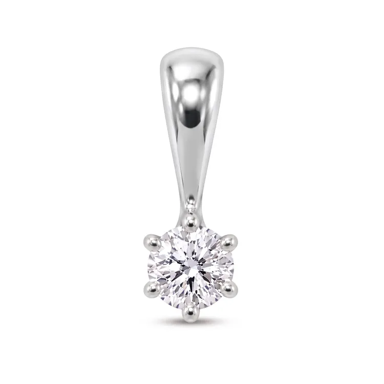 0,11 ct lab grown Diamant Anhänger aus rhodiniertem Silber