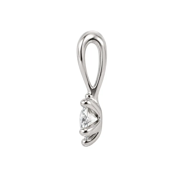 0,11 ct lab grown Diamant Anhänger aus rhodiniertem Silber