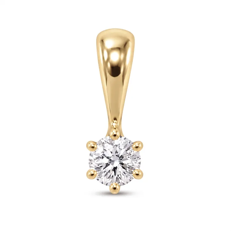 0,11 ct lab grown Diamant Anhänger aus vergoldetem Sterlingsilber