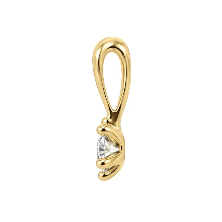 0,11 ct lab grown Diamant Anhänger aus vergoldetem Sterlingsilber