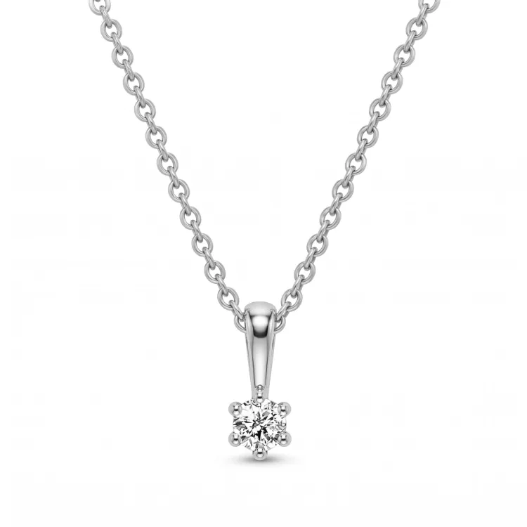 Halskette mit lab grown Diamant Anhänger aus Silber 0,11 ct