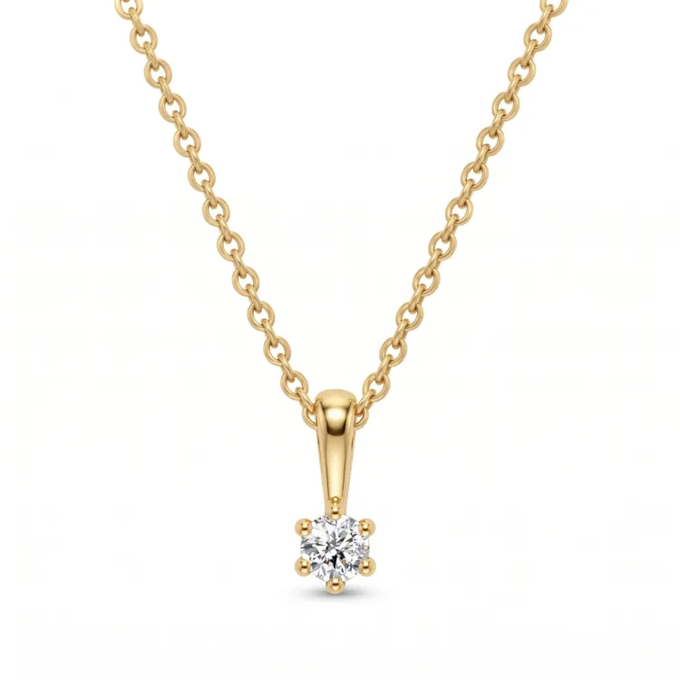 Halskette mit lab grown Diamant Anhänger aus vergoldetem Silber 0,11 ct