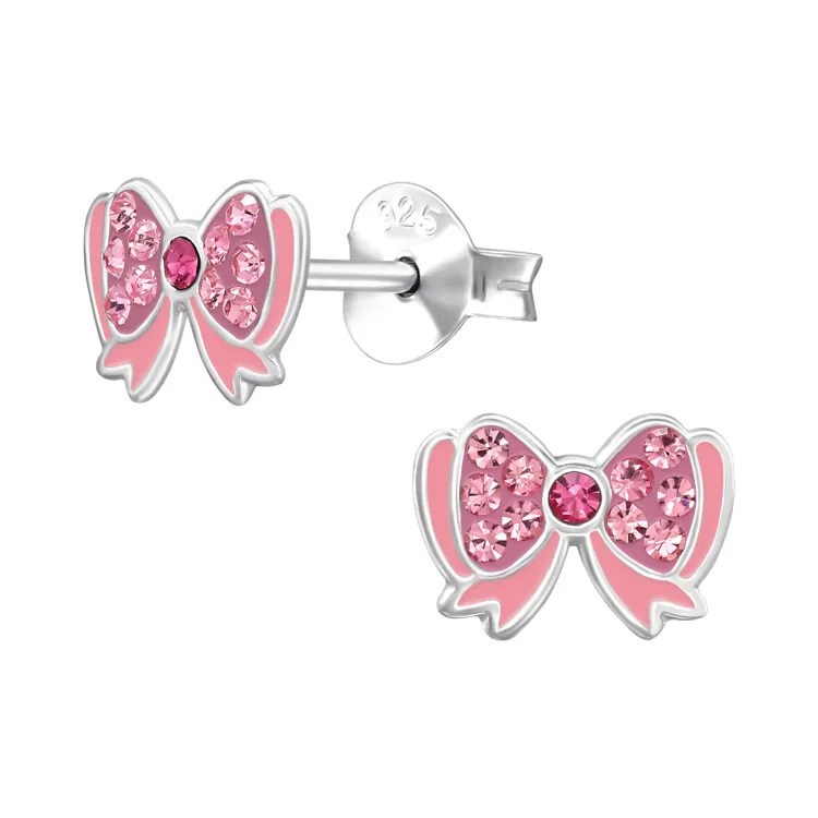 Schleife Kinderohrringe in Silber - Little Ones