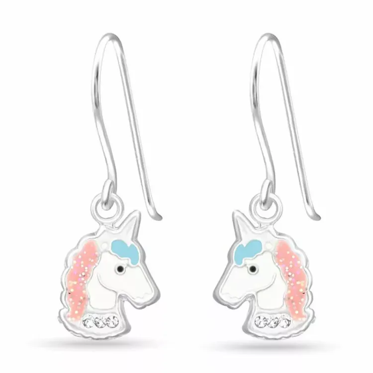 lange Einhorn Ohrringe in Silber - Little Ones