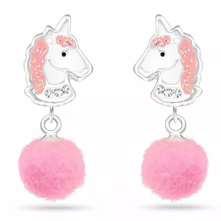 lange Einhorn Ohrringe in Silber - Little Ones