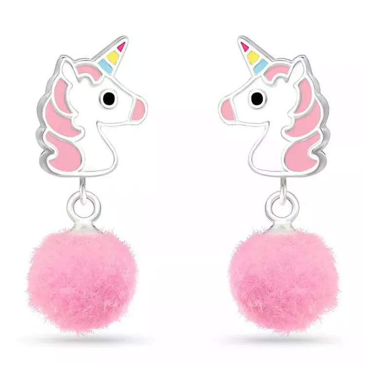 lange Einhorn Ohrringe in Silber - Little Ones