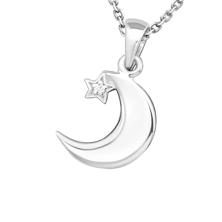 Mond und Stern Halskette aus Silber und Anhänger aus Silber - Little Ones