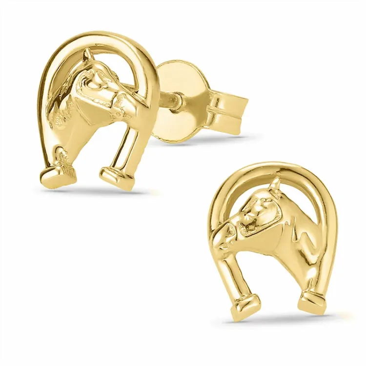 Hufeisen Ohrstecker in 9 Karat Gold - Gold Collection