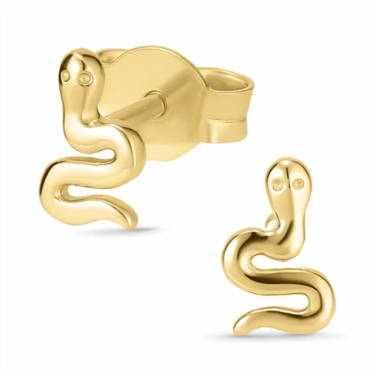 Schlange Ohrstecker in 9 Karat Gold - Gold Collection